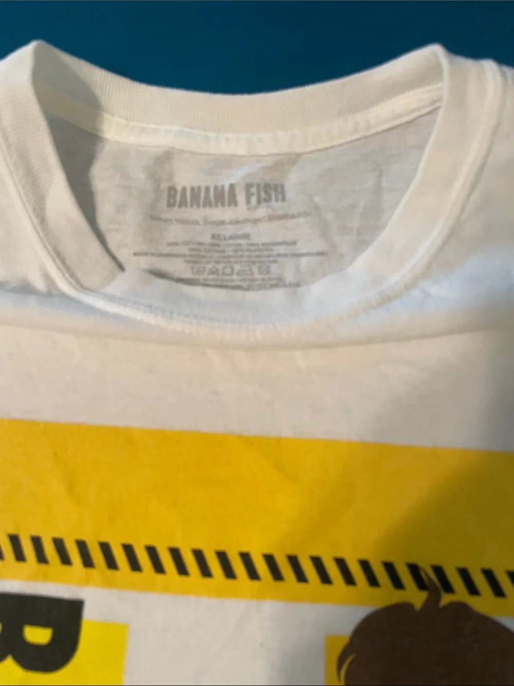 Banana Republic White Tee with Yellow and Black Graphic